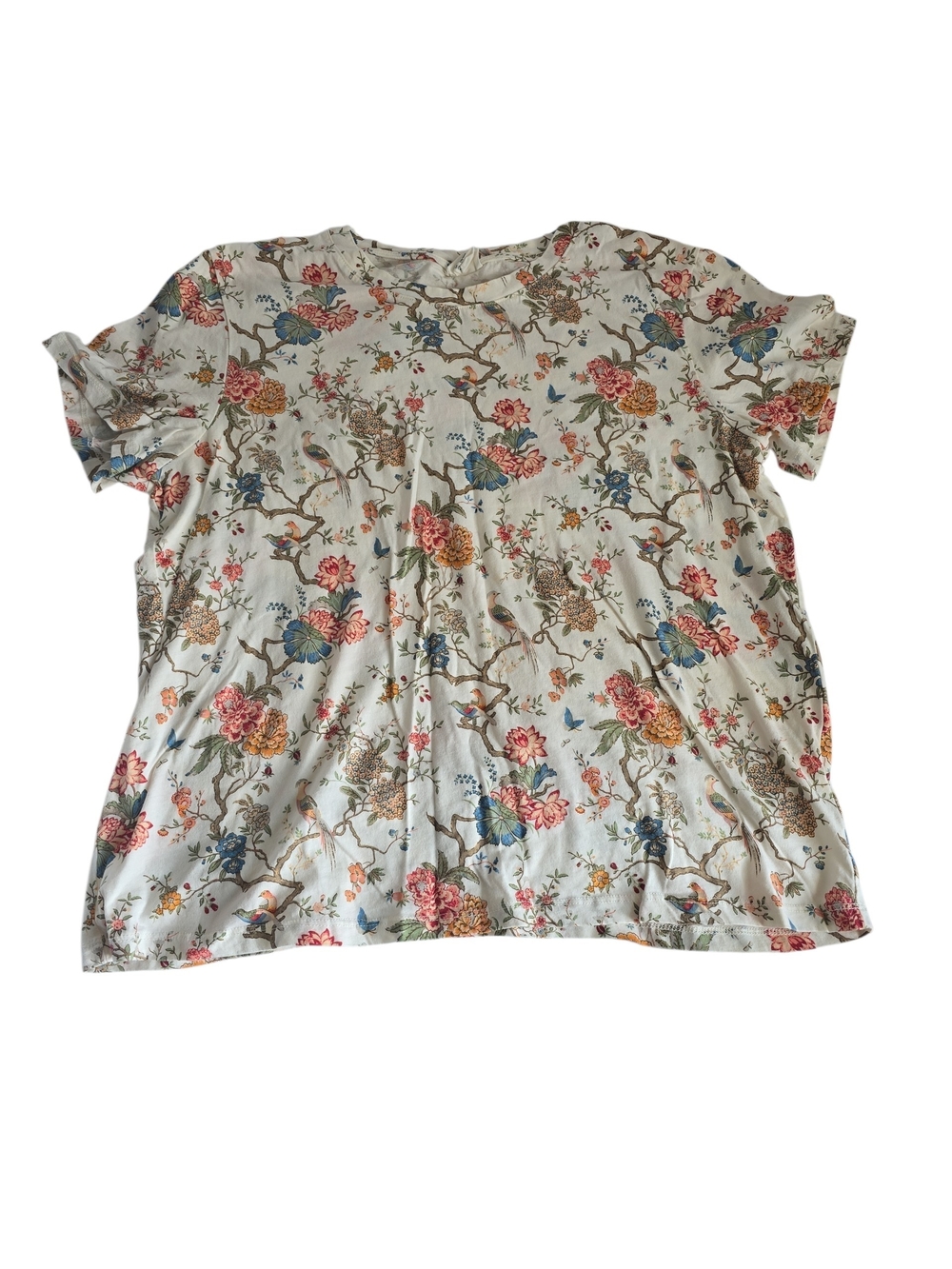 GP & J BAKER X H&M Women’s White Floral Short Sleeve Tee